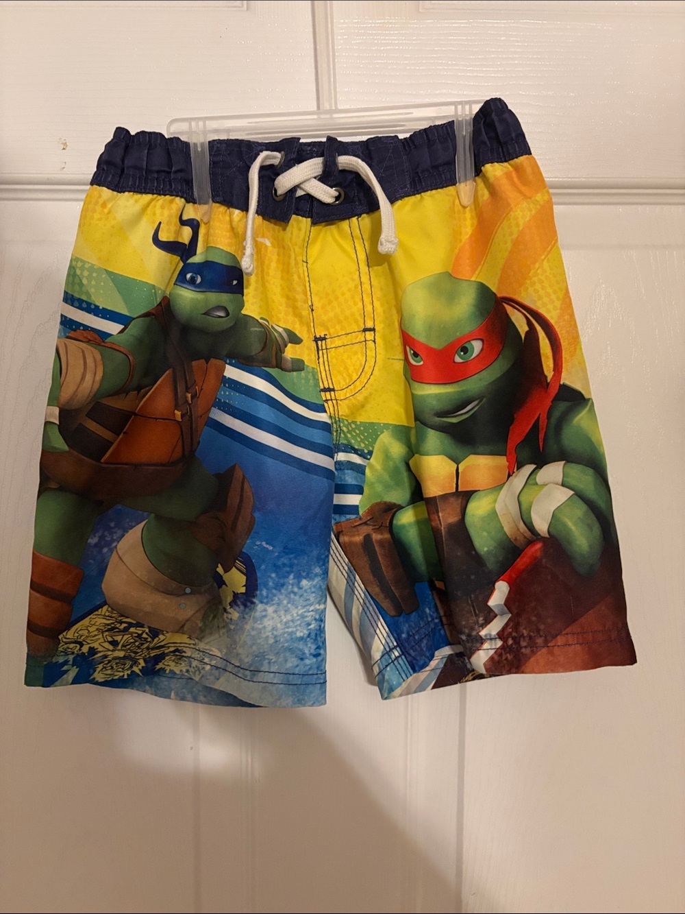 Teenage Mutant Ninja Turtles Yellow & Blue Kids Swim Shorts Size 4